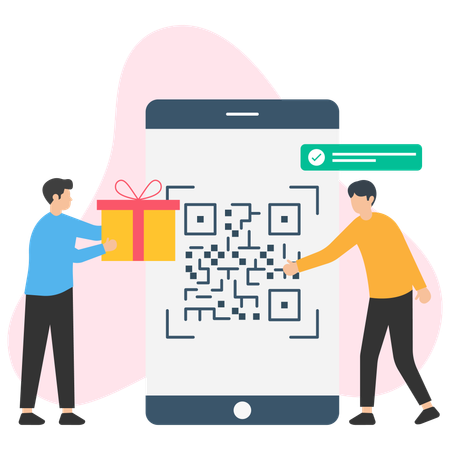 Pago con código QR  Ilustración