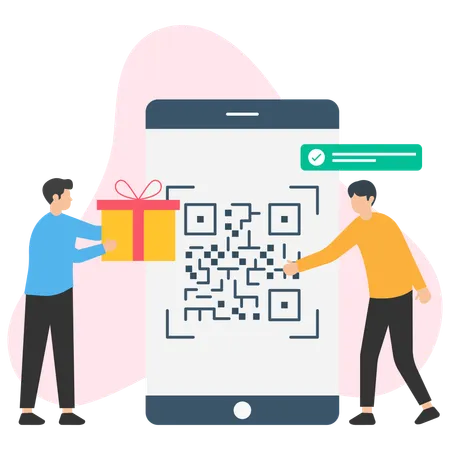 Pago con código QR  Ilustración