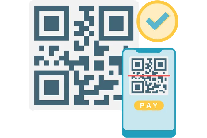 Pago con código QR  Ilustración