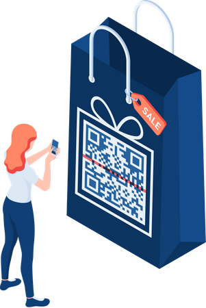 Pago con código QR  Ilustración