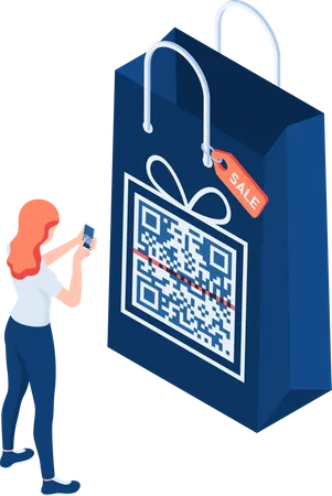 Pago con código QR  Ilustración