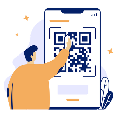 Pago con código QR  Ilustración