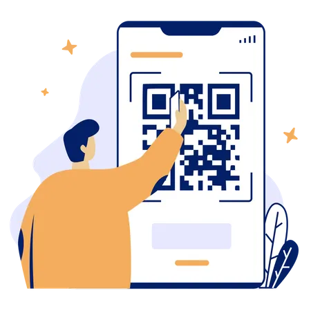 Pago con código QR  Ilustración