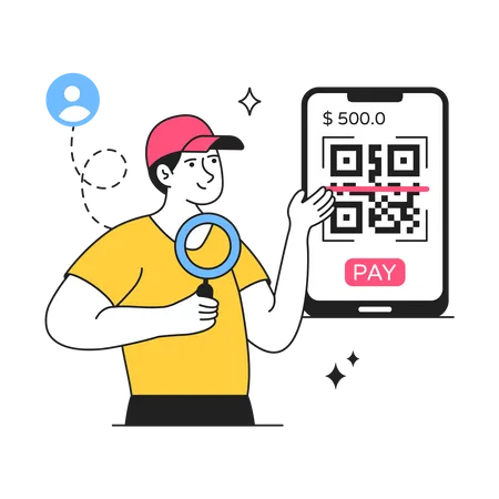 Pago con código QR  Ilustración