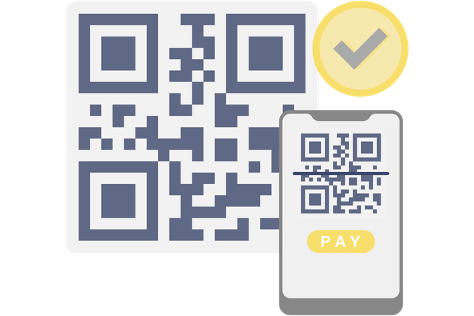 Pago con código QR  Ilustración