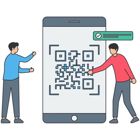 Pago con código QR  Ilustración