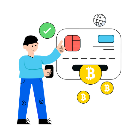 Pago con tarjeta bitcoin  Ilustración