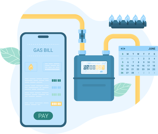 Pago de factura de gas  Ilustración