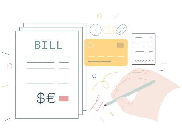 Pago de facturas hospitalarias con tarjeta  Ilustración