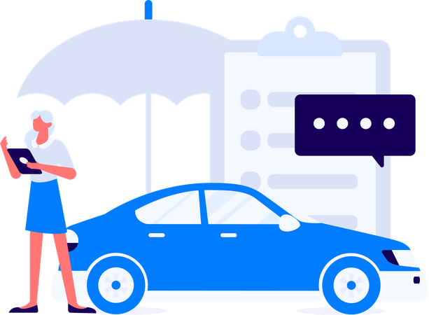 Pago de póliza de seguro de automóvil mediante tarjeta  Ilustración