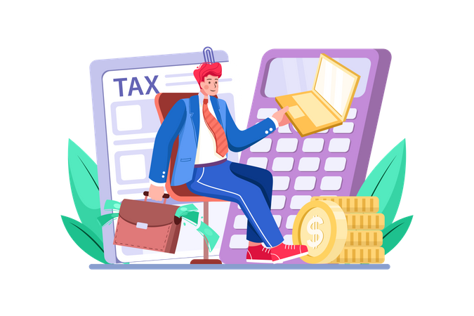Pago del impuesto sobre la renta  Ilustración
