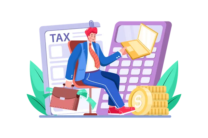 Pago del impuesto sobre la renta  Ilustración