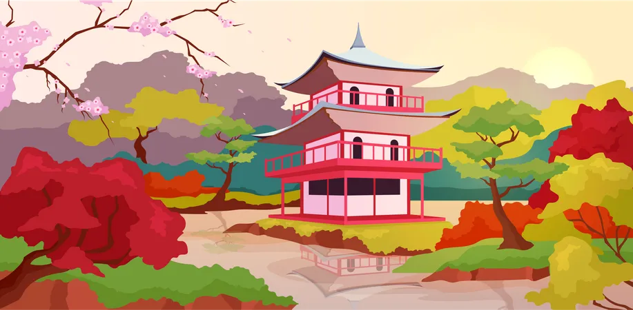 Pagoda japonesa  Ilustración