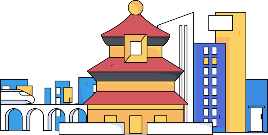 Pagode japonaise  Illustration