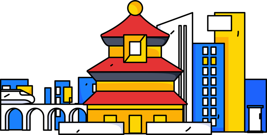 Pagode japonês  Ilustração