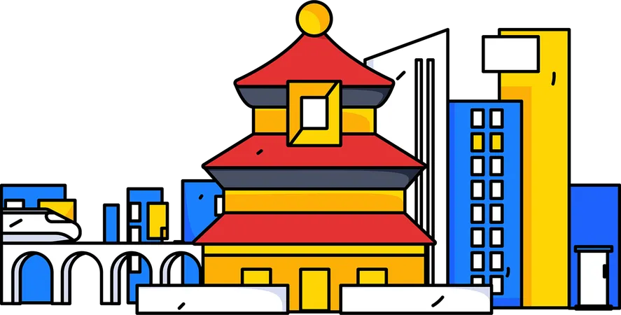 Pagode japonês  Ilustração