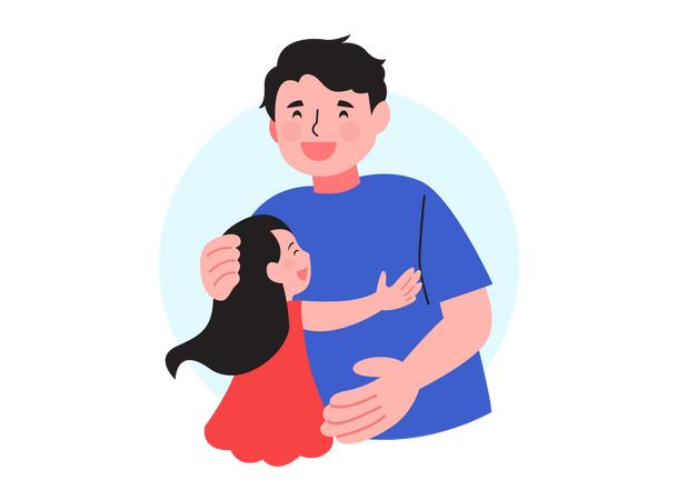 Pai e filha  Ilustração