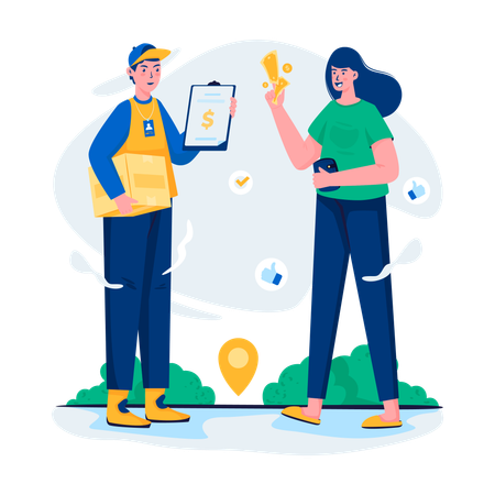 Paiement à la livraison  Illustration