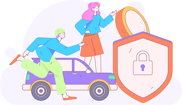 Paiement d'assurance automobile  Illustration