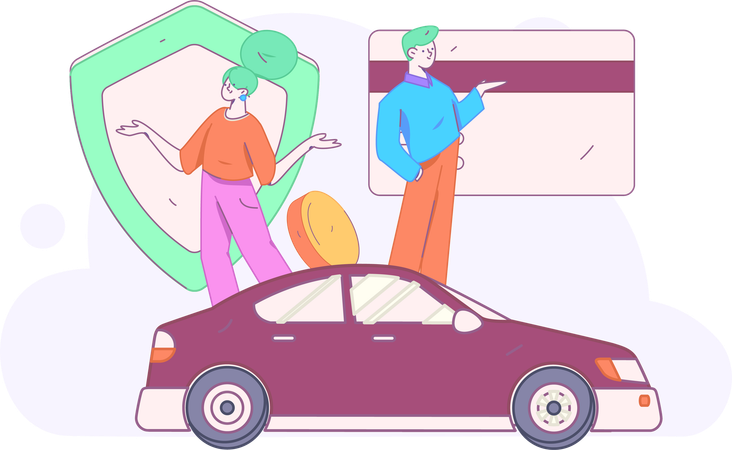 Paiement d'assurance automobile  Illustration