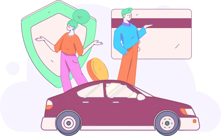 Paiement d'assurance automobile  Illustration