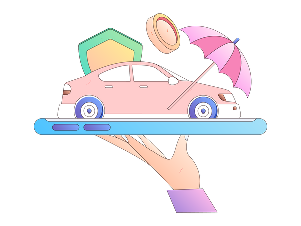 Paiement d'assurance auto en ligne  Illustration