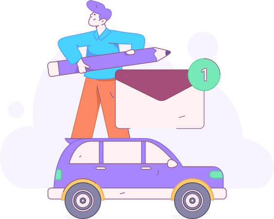 Paiement d'assurance auto en ligne  Illustration