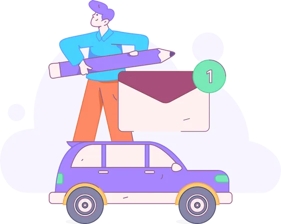 Paiement d'assurance auto en ligne  Illustration