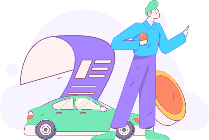 Paiement d'assurance automobile  Illustration