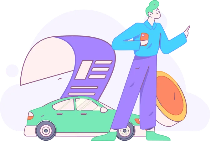 Paiement d'assurance automobile  Illustration