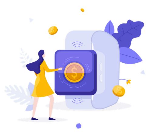 Paiement avec une montre intelligente  Illustration