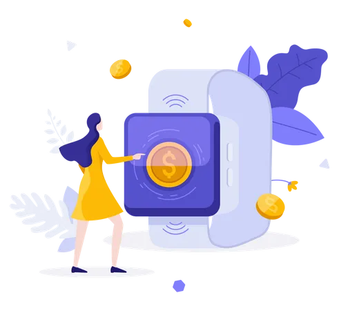 Paiement avec une montre intelligente  Illustration