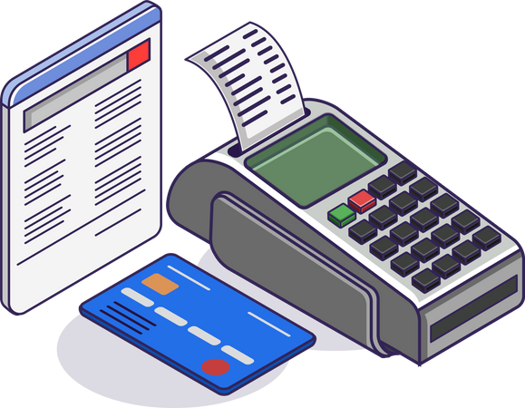 Paiement avec machine Swiping  Illustration