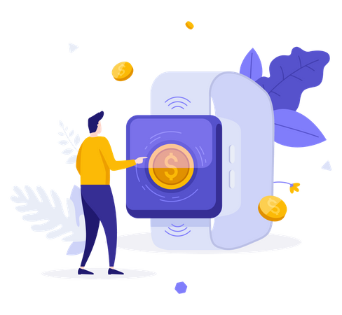 Paiement avec une montre intelligente  Illustration