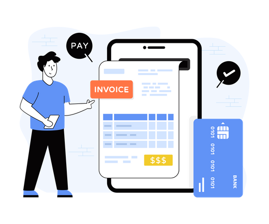 Paiement de facture en ligne  Illustration