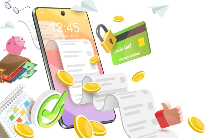 Paiement de facture mobile  Illustration