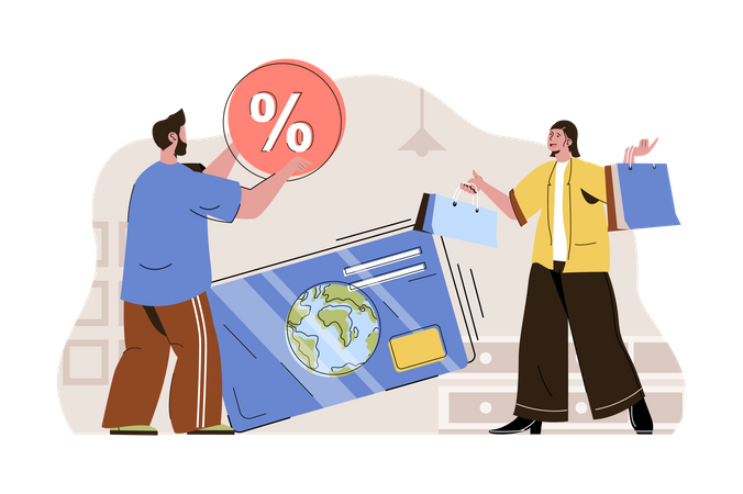 Paiement de factures d'achats en ligne  Illustration