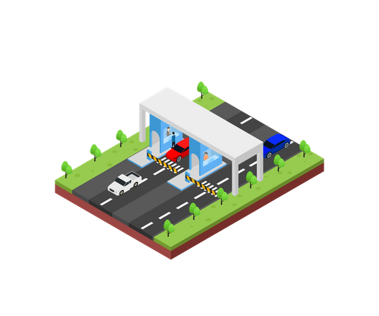 Paiement des routes à péage  Illustration