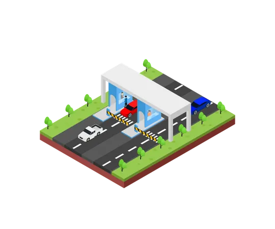 Paiement des routes à péage  Illustration