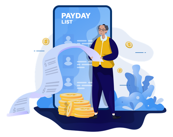 Paiement du salaire des employés  Illustration