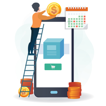 Paiement échelonné facile à l'aide de l'application  Illustration