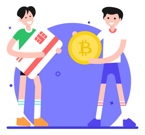 Paiement en échange  Illustration