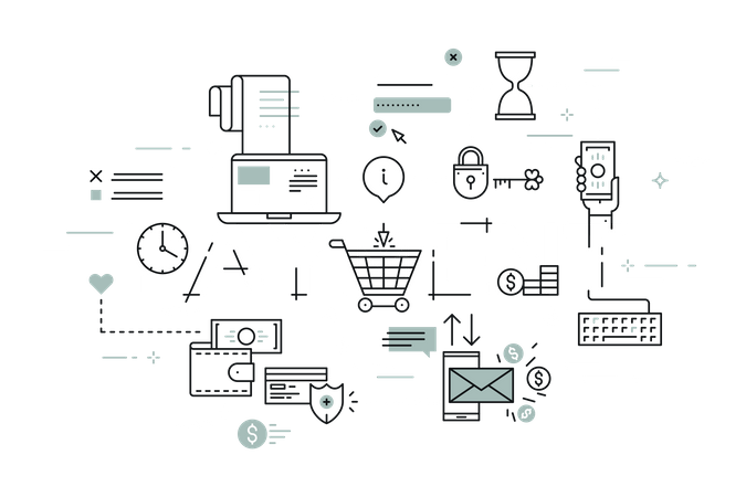 Paiement en ligne  Illustration