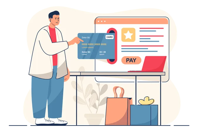 Paiement en ligne  Illustration