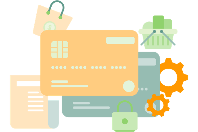 Paiement en ligne par carte bancaire  Illustration