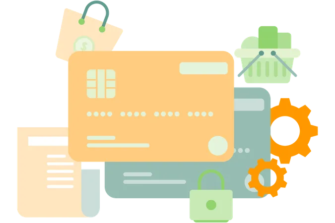 Paiement en ligne par carte bancaire  Illustration