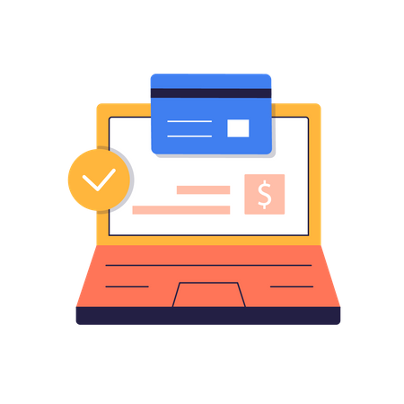 Paiement en ligne réussi  Illustration