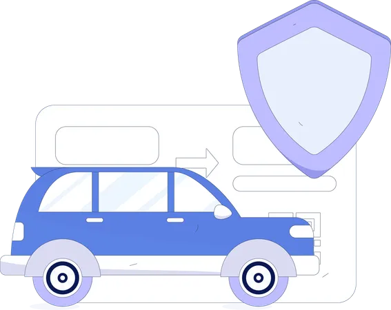 Paiement de voiture par carte  Illustration