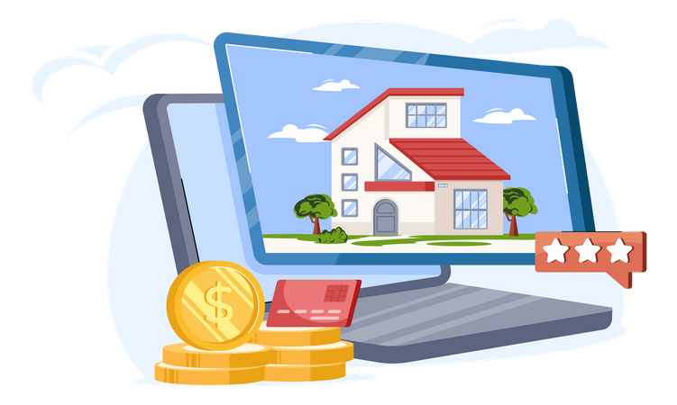 Paiement hypothécaire en ligne  Illustration