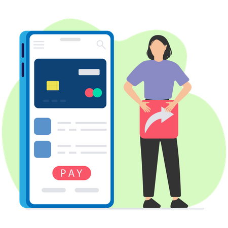 Paiement mobile par carte de crédit  Illustration